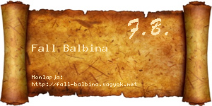 Fall Balbina névjegykártya